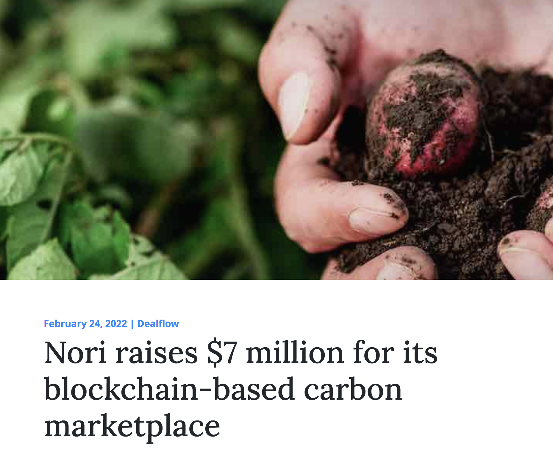 Nori Raises 7M Series A for Blockchain based Carbon Marketplace – Fulcrum Ventures
